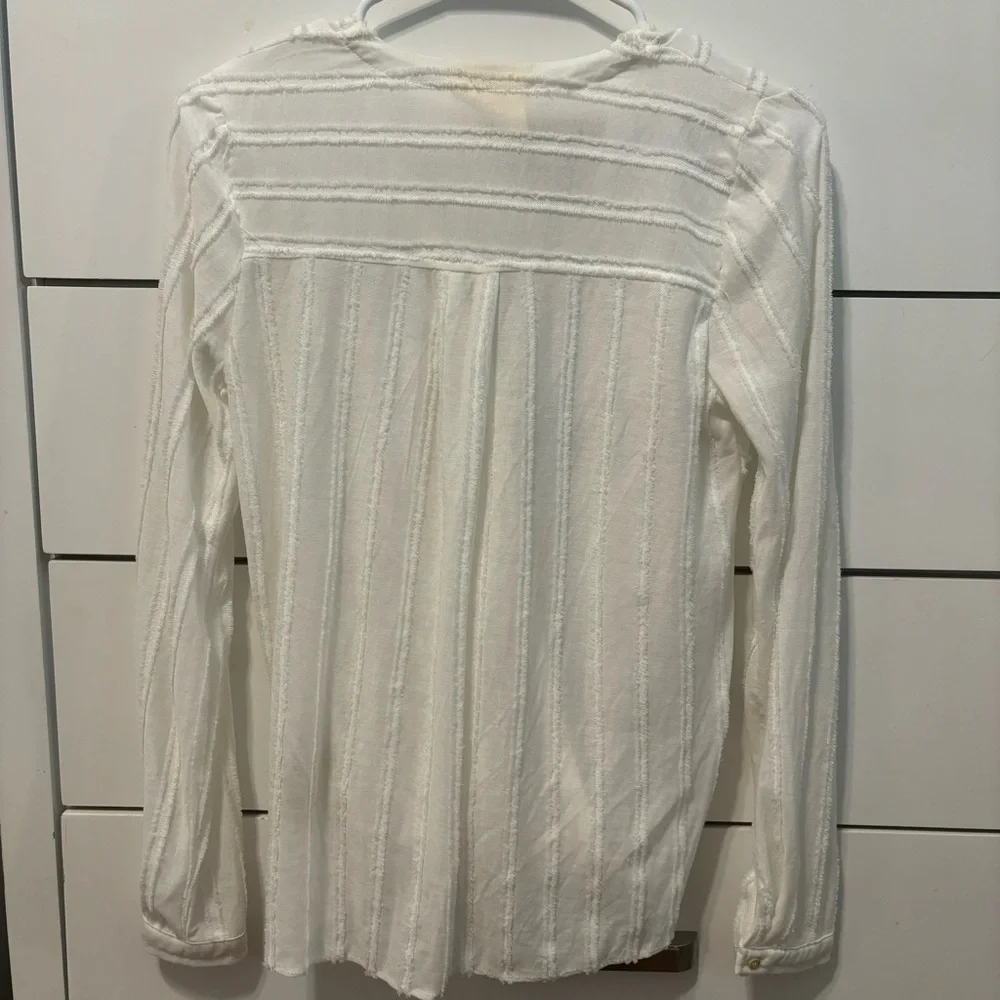 Anthropologie White Audre Textured Top - Picture 3 of 9
